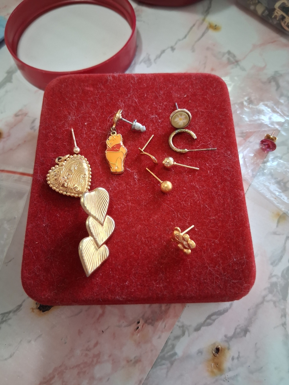 Mix Match Source Unknown Gold-Tone Heart & Charm Earring Set